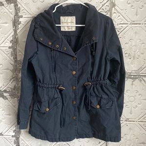 Navy sound and matter utility button down jacket